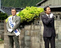 加茂町町議選、佐藤義朋候補の応援です